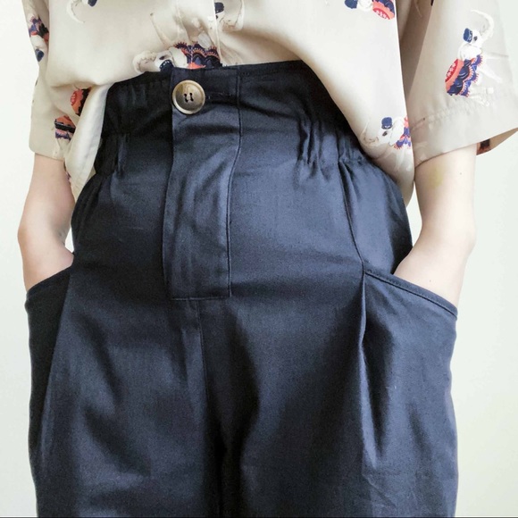 NWT cotton Super-High-Rise paper bag black - Picture 6 of 10